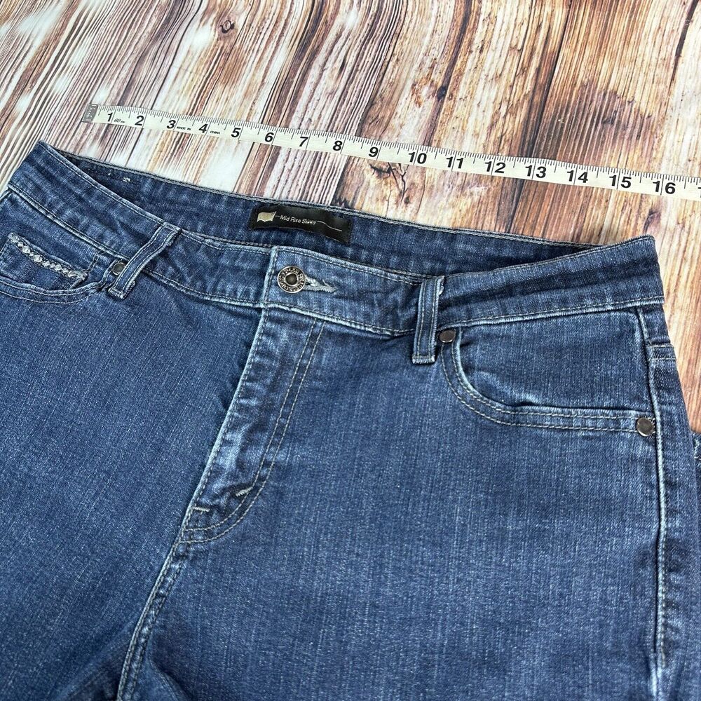 Levi's MID RISE SKINNY Womens Size 14 Blue Jeans Denim Pants Embroidered 32X30 - Picture 4 of 11